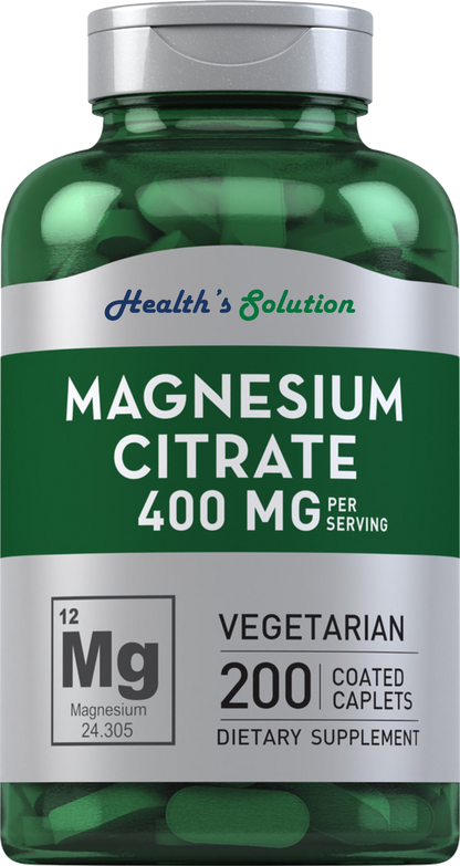 Magnesium Citrate, 400 mg (per serving), 200 Coated Caplets